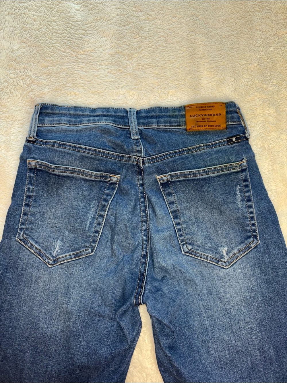 Lucky Brand Dark Wash Blue Distressed Bridgette Skinny Jeans - Picture 9 of 9